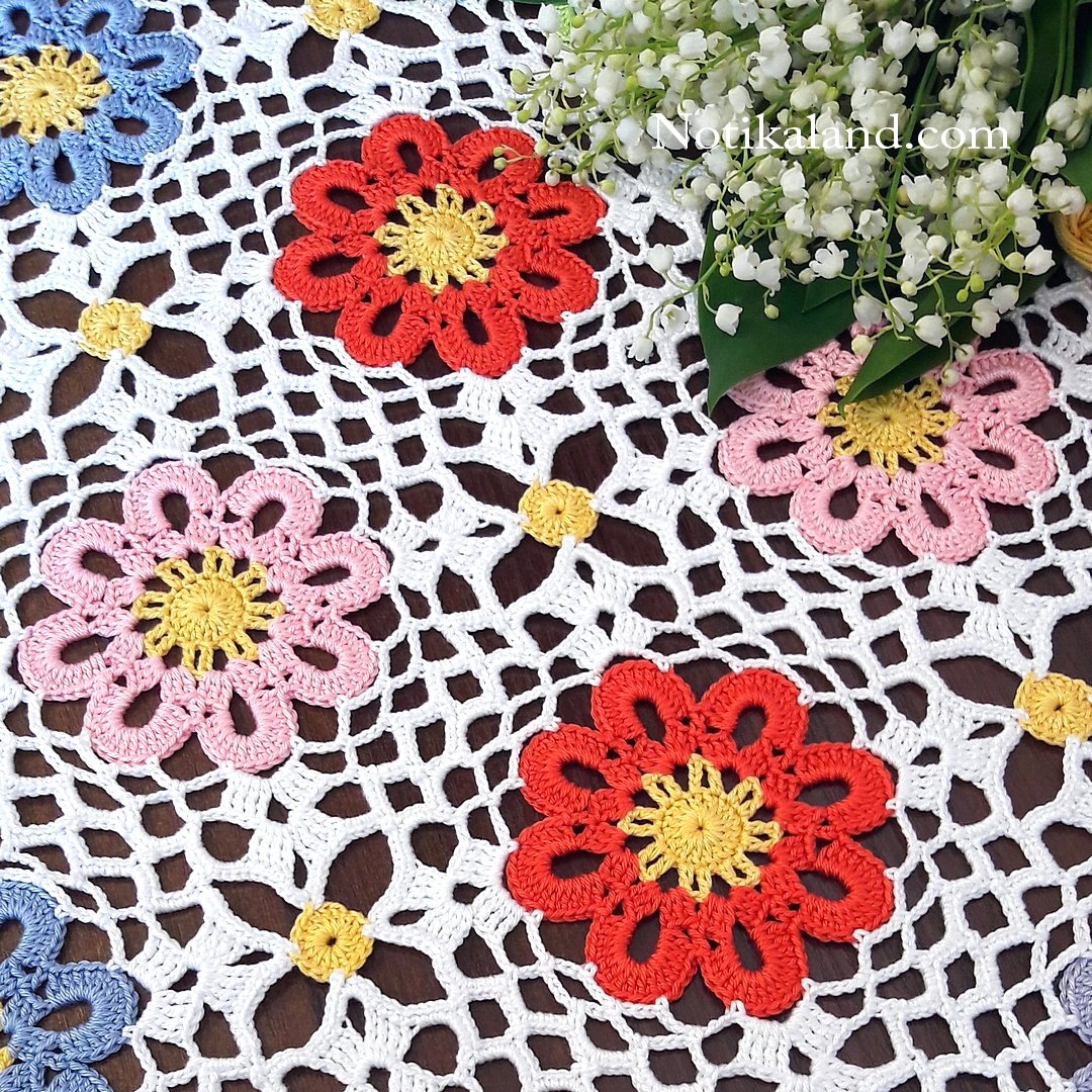 Crochet pattern for doily, tablecloth, blanket