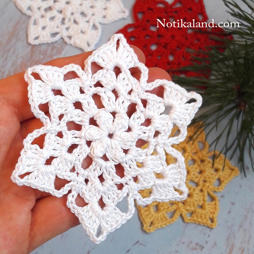 How to crochet snowflake Tutorial 1