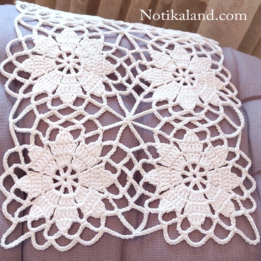 Crochet pattern. Square Flower Motif.