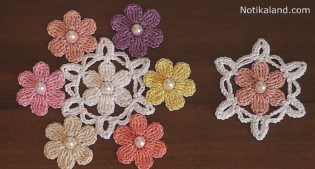 Crochet flower applique VERY EASY