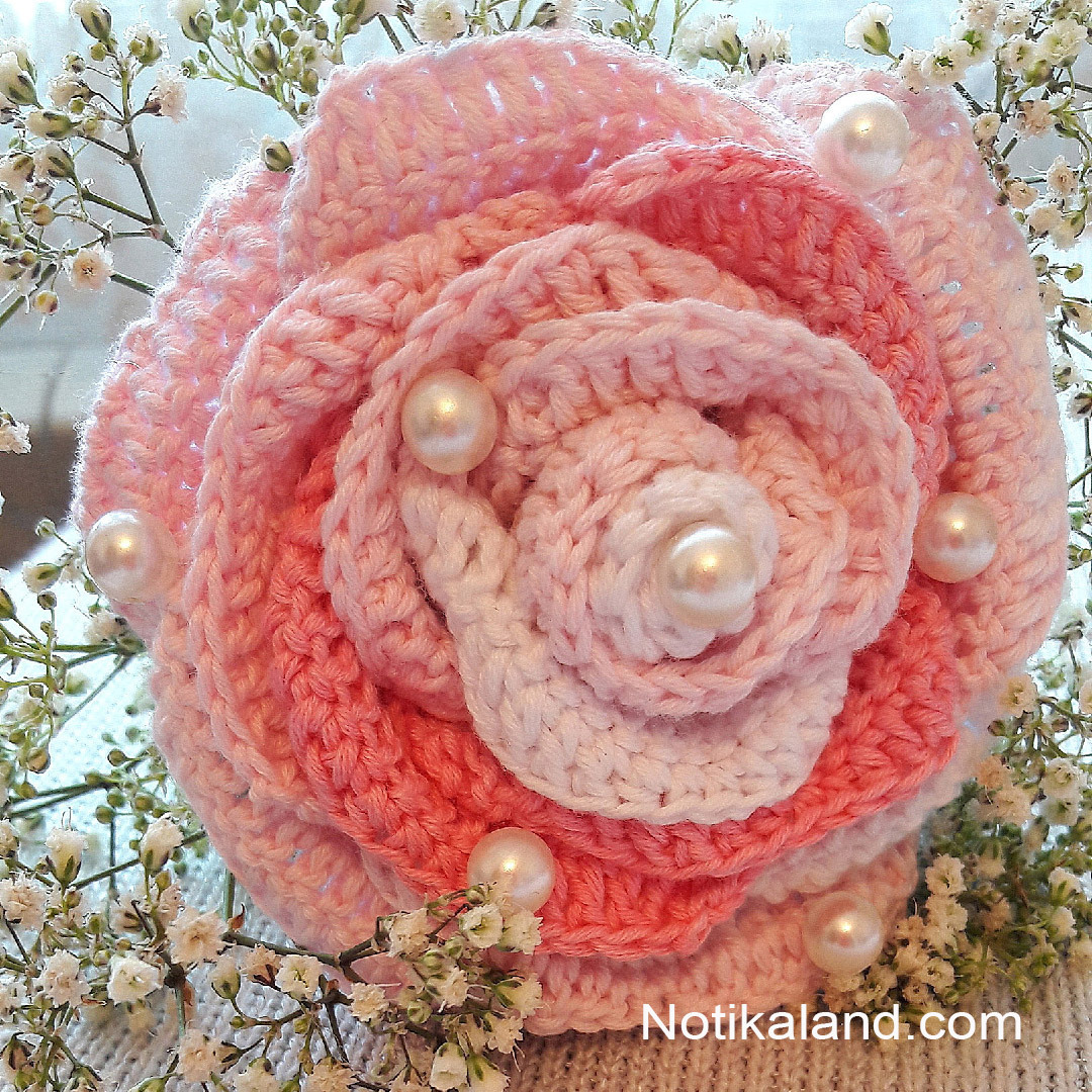 Crochet Flower Rose. Tutorial. Crochet flower idea.