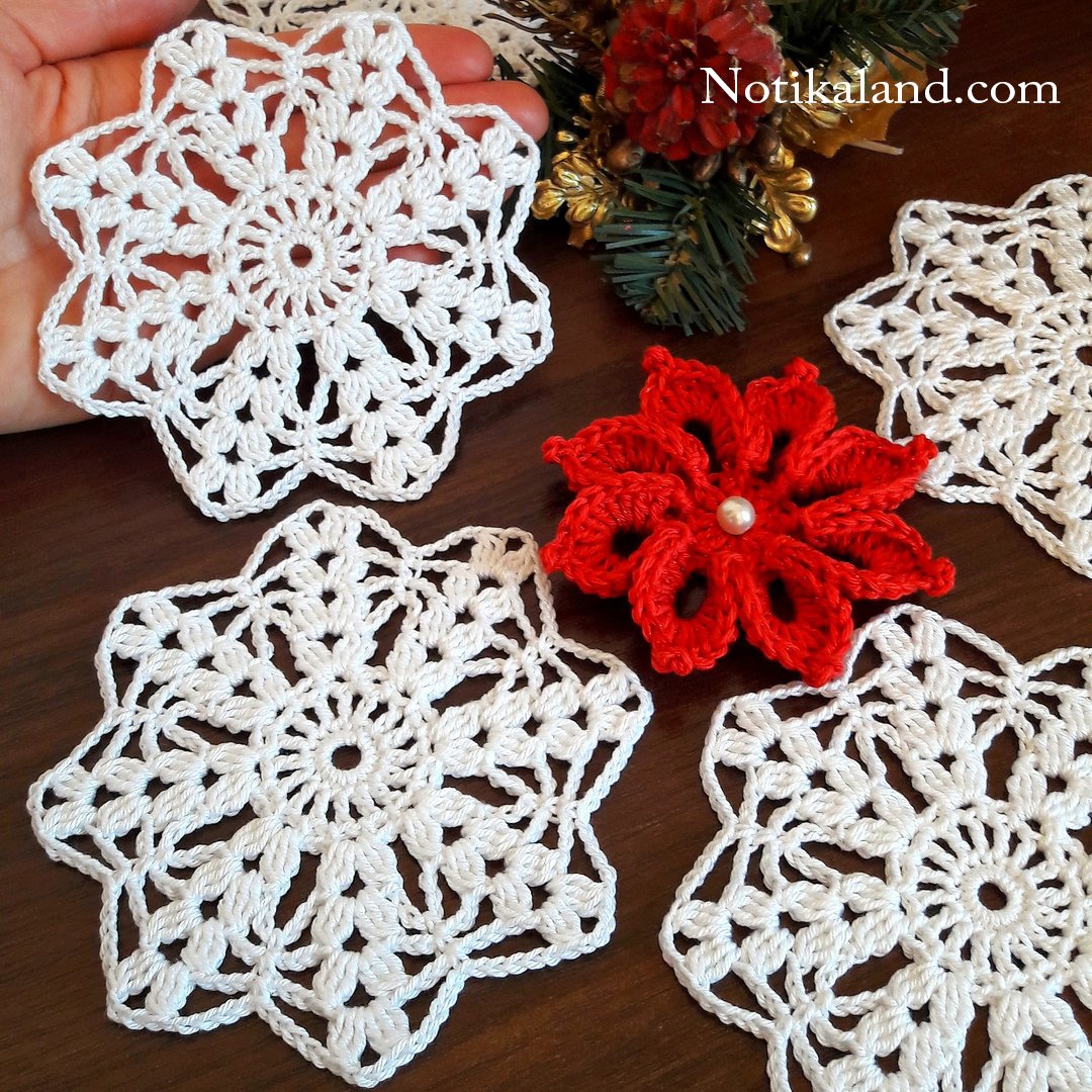 CROCHET Motif Snowflake for blanket