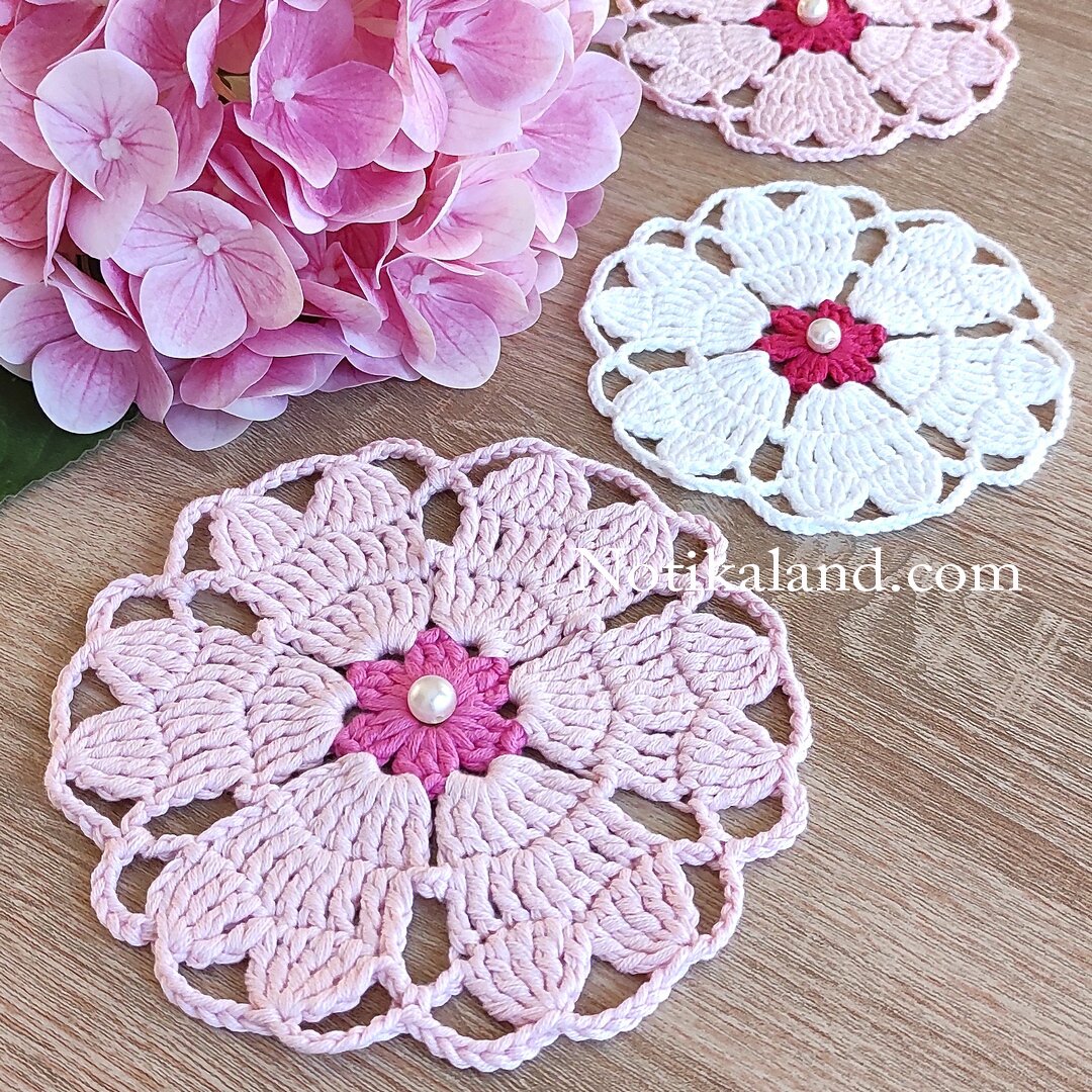 Crochet Flower Doily Tutorial EASY 1