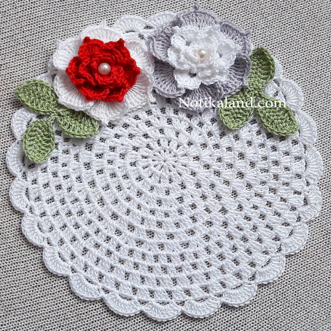 Crochet. Doily. Flowers. Diagram. 2